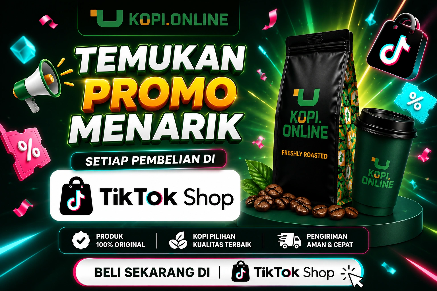 Belanja Kopi Online di TikTok Shop — temukan promo menarik setiap pembelian, produk 100% original